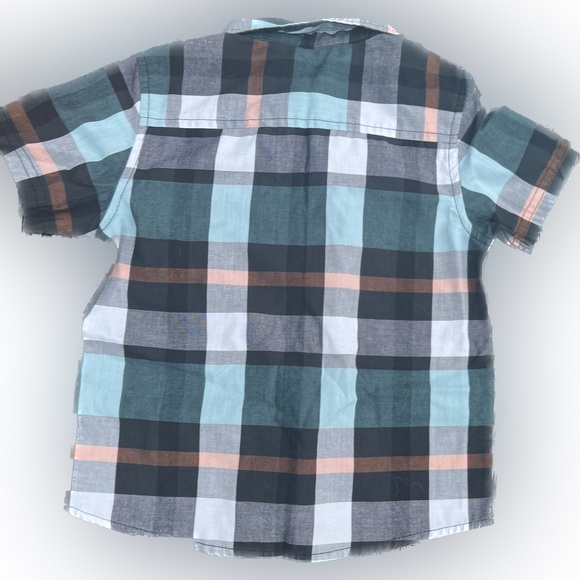 Urban Vintage Boys Plaid Button Down Short Sleeve Shirt, Size 4 - Picture 2 of 2